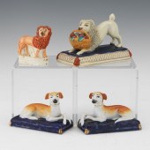 FOUR ANTIQUE STAFFORDSHIRE POR