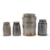 FOUR ANTIQUE STENCIL DECORATED