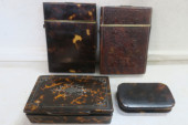 FOUR ANTIQUE TORTOISE SHELL CA