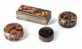 FOUR ANTIQUE TORTOISESHELL BOX
