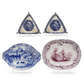 FOUR ANTIQUE TRANSFERWARE TABL