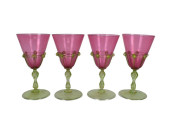 FOUR ANTIQUE VENETIAN PINK AND