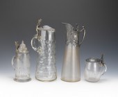 Four Antique Victorian Glass V