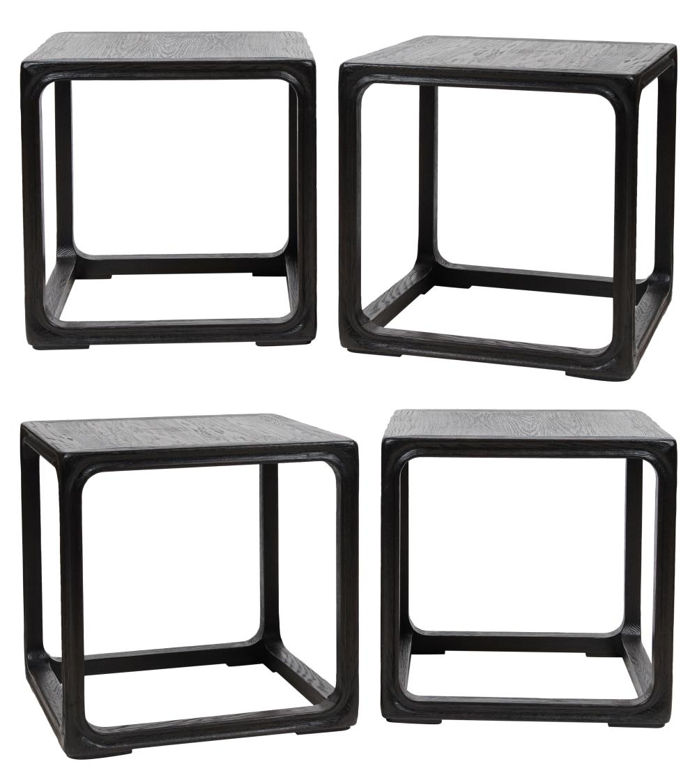 FOUR ARHAUS BLACK-PAINTED WOOD
