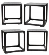 FOUR ARHAUS BLACK-PAINTED WOOD