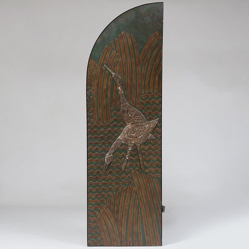 FOUR ART DECO GILT-GESSO AND