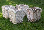 FOUR ART DECO-STYLE CAST CONCR