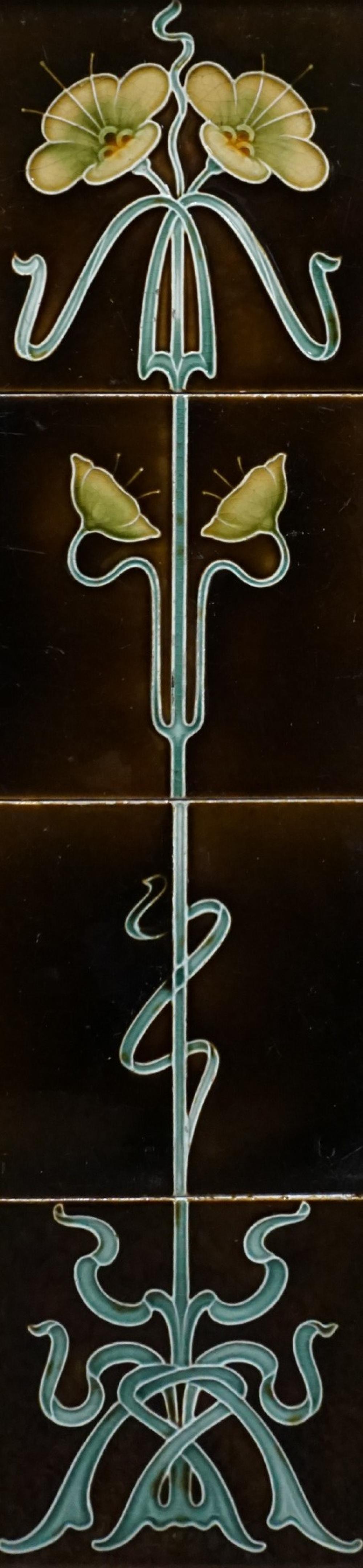 FOUR ART DECO STYLE GLAZED