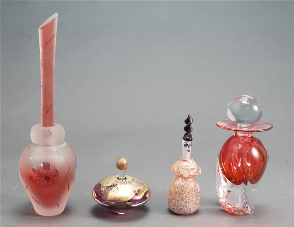 FOUR ART GLASS PERFUMES,