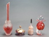 FOUR ART GLASS PERFUMES, INCLU