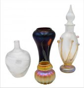 FOUR ART GLASS PIECES, TO INCL