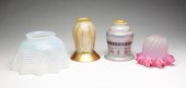 FOUR ART GLASS SHADES INCLUDIN