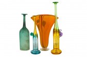 FOUR ART GLASS VASEScomprising