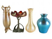 FOUR ART GLASS VESSELScomprisi