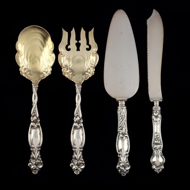 FOUR ART NOUVEAU STERLING SILVER