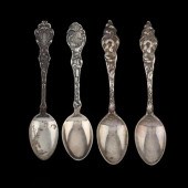 FOUR ART NOUVEAU STERLING SILV