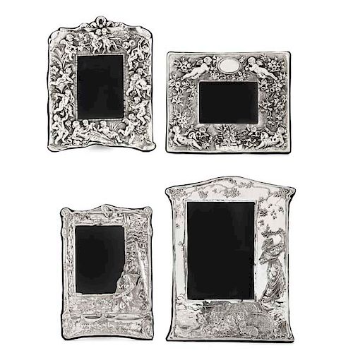 FOUR ART NOUVEAU STYLE SILVER