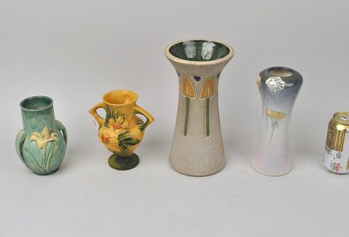 FOUR ART POTTERY VASEScomprising