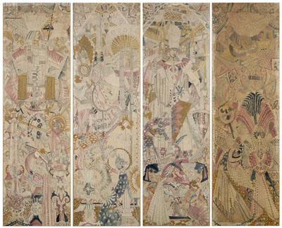 Four Arthur Smith Art Deco panels