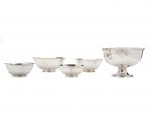 FOUR ARTHUR STONE SILVER BOWLS