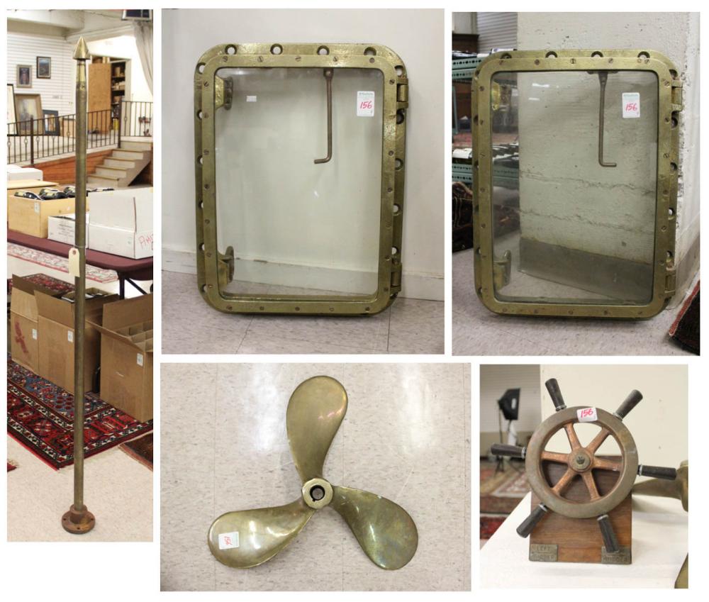 FOUR ARTICALS OF SALVAGED BRASS