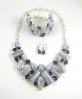 FOUR ARTICLES OF AMETHYST AND