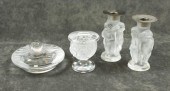 FOUR ARTICLES OF LALIQUE FROST