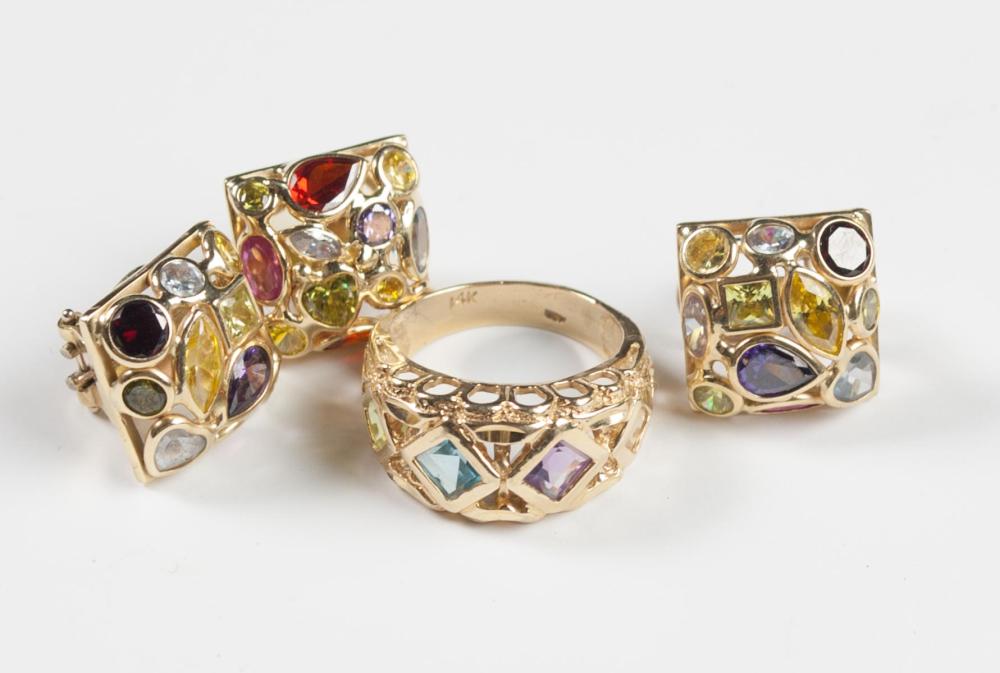 FOUR ARTICLES OF MULTI COLOR