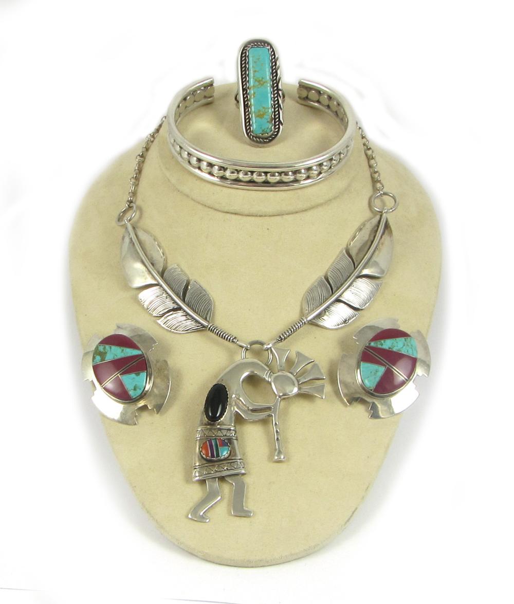 FOUR ARTICLES OF NAVAJO STERLING