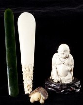 Four Asian Carved Articlesthe