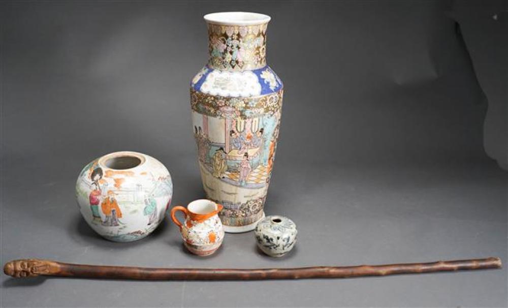 FOUR ASIAN CERAMIC ARTICLES AND A