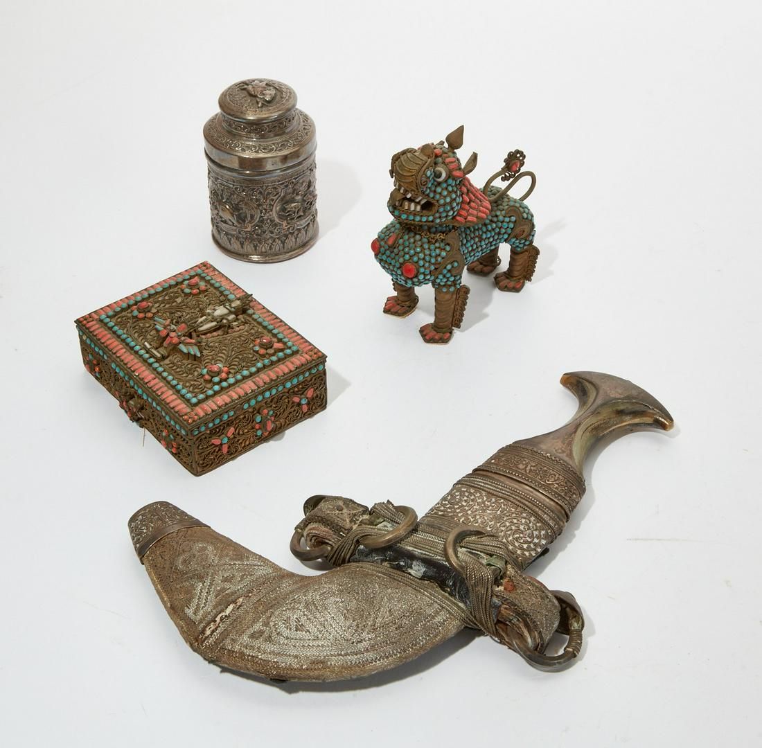 FOUR ASIAN METALWARE ARTICLESFour