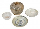 FOUR ASIAN POTTERY OBJECTSpowd