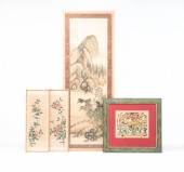 FOUR ASIAN PRINTS AND PAINTING