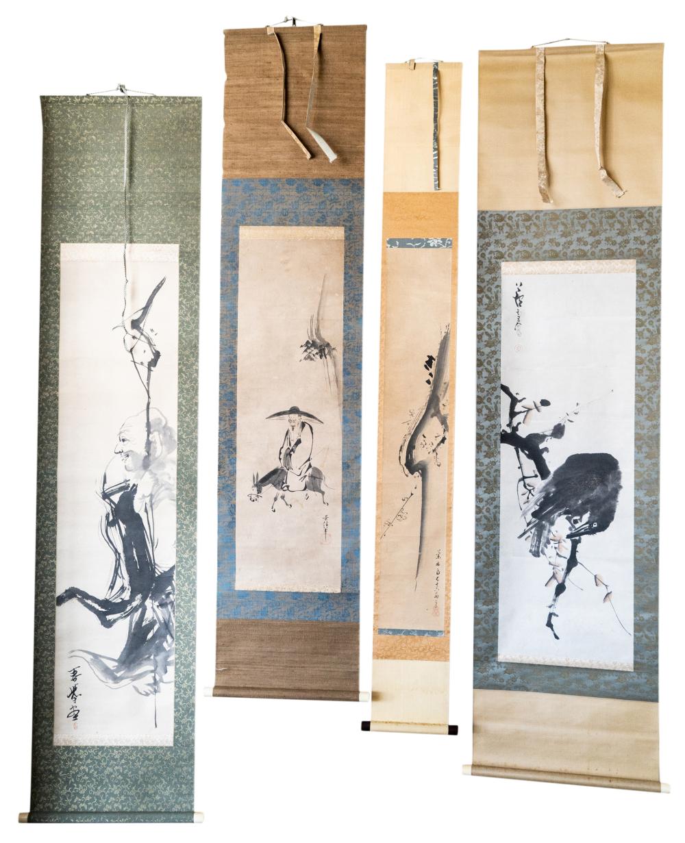 FOUR ASIAN SCROLL PAINTINGSFour