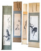 FOUR ASIAN SCROLL PAINTINGSFou