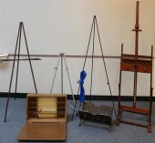 FOUR ASSORRTED EASELS, FOLDING