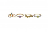 FOUR ASSORTED 10K GOLD RINGSon