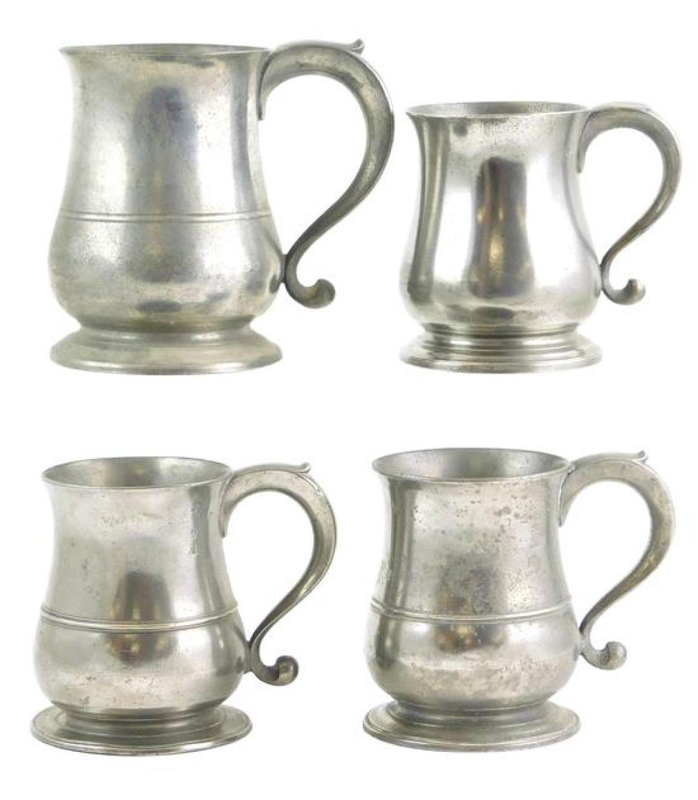 FOUR ASSORTED 19TH C. PEWTER