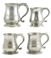 FOUR ASSORTED 19TH C. PEWTER T