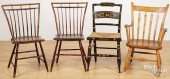 FOUR ASSORTED ANTIQUE CHAIRSFo