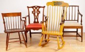 FOUR ASSORTED ARMCHAIRS, 18TH/
