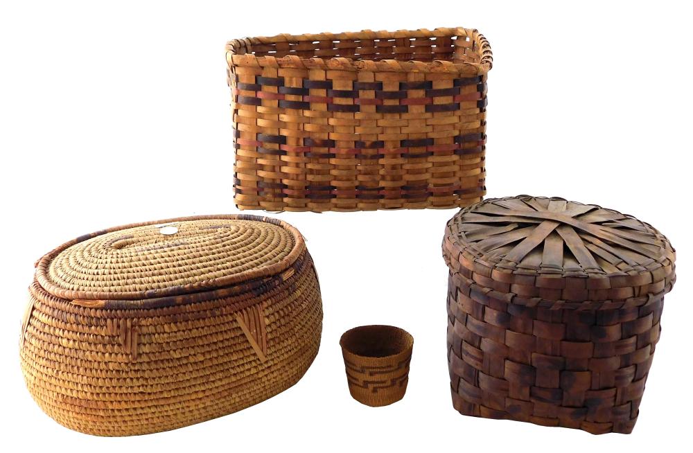 FOUR ASSORTED BASKETS LIKELY ALL