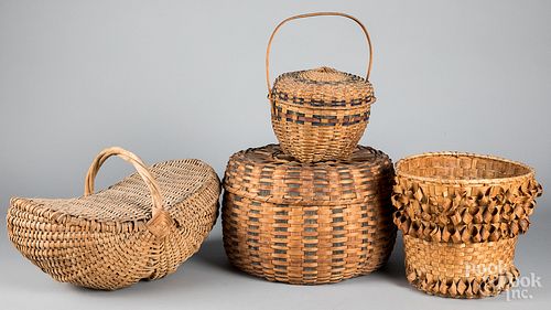 FOUR ASSORTED BASKETS.Four assorted
