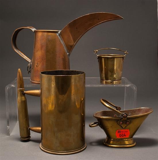 Four assorted brass and copper