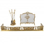 FOUR ASSORTED BRASS FIREPLACE