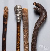 FOUR ASSORTED CANES/WALKING ST