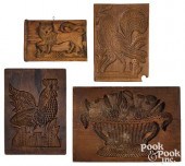 FOUR ASSORTED CARVED CAKEBOARD