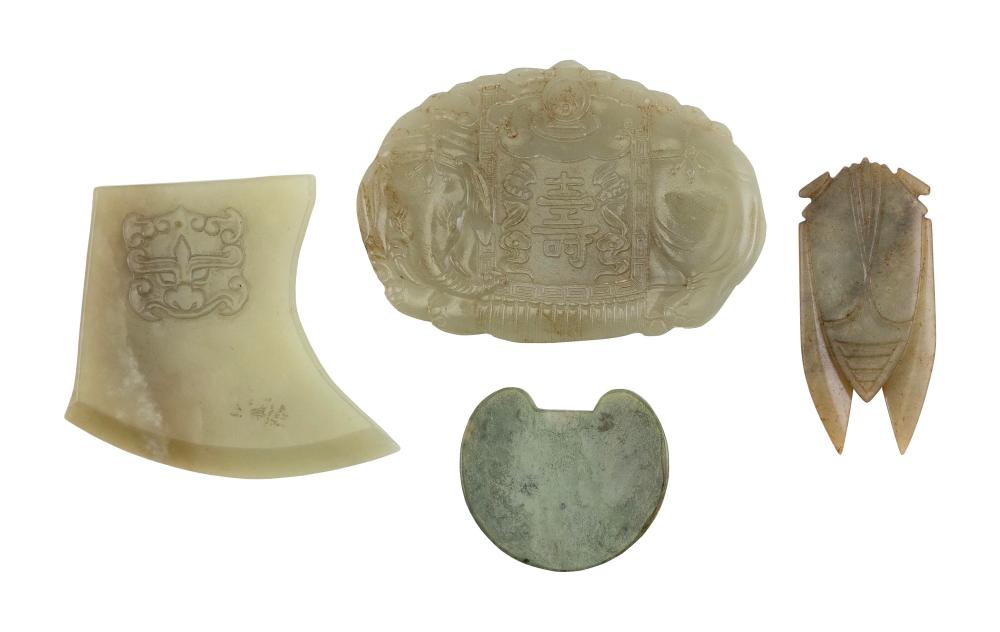 FOUR ASSORTED CHINESE THIN GREEN