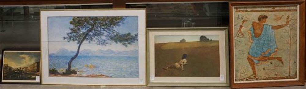 FOUR ASSORTED COLOR PRINTS,